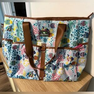 Lily Bloom Large Tote Bag Purse Sea Multicolor Pockets Blue
